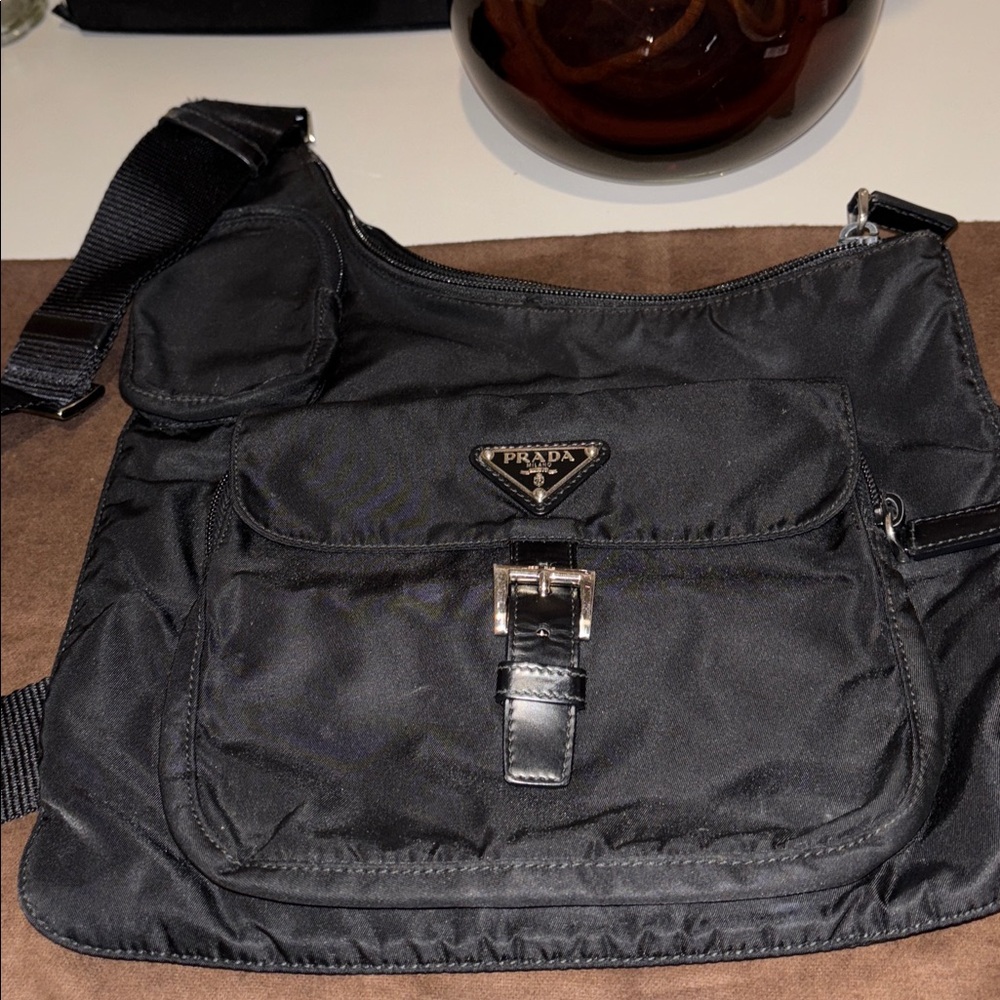 PRADA Black Tessuto Cros Body circa early 2000